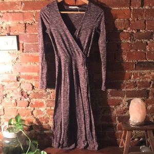 Kimchi Blue (faux) wrap midi dress, long sleeve, sz XS